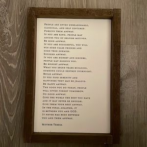 Wall Hanging - Quote Mother Teresa